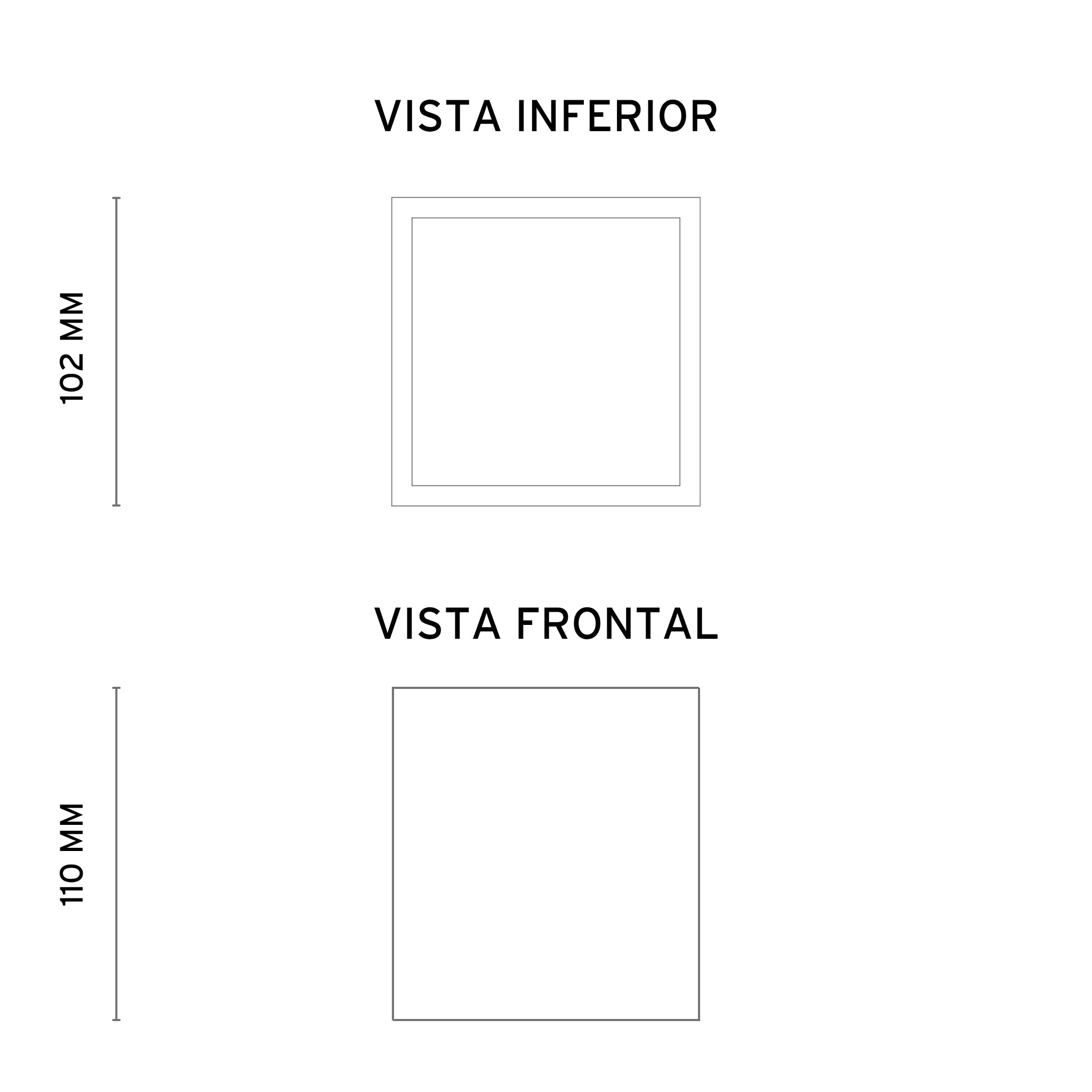 Spot Tube Quadrado | Sobrepor Fixo