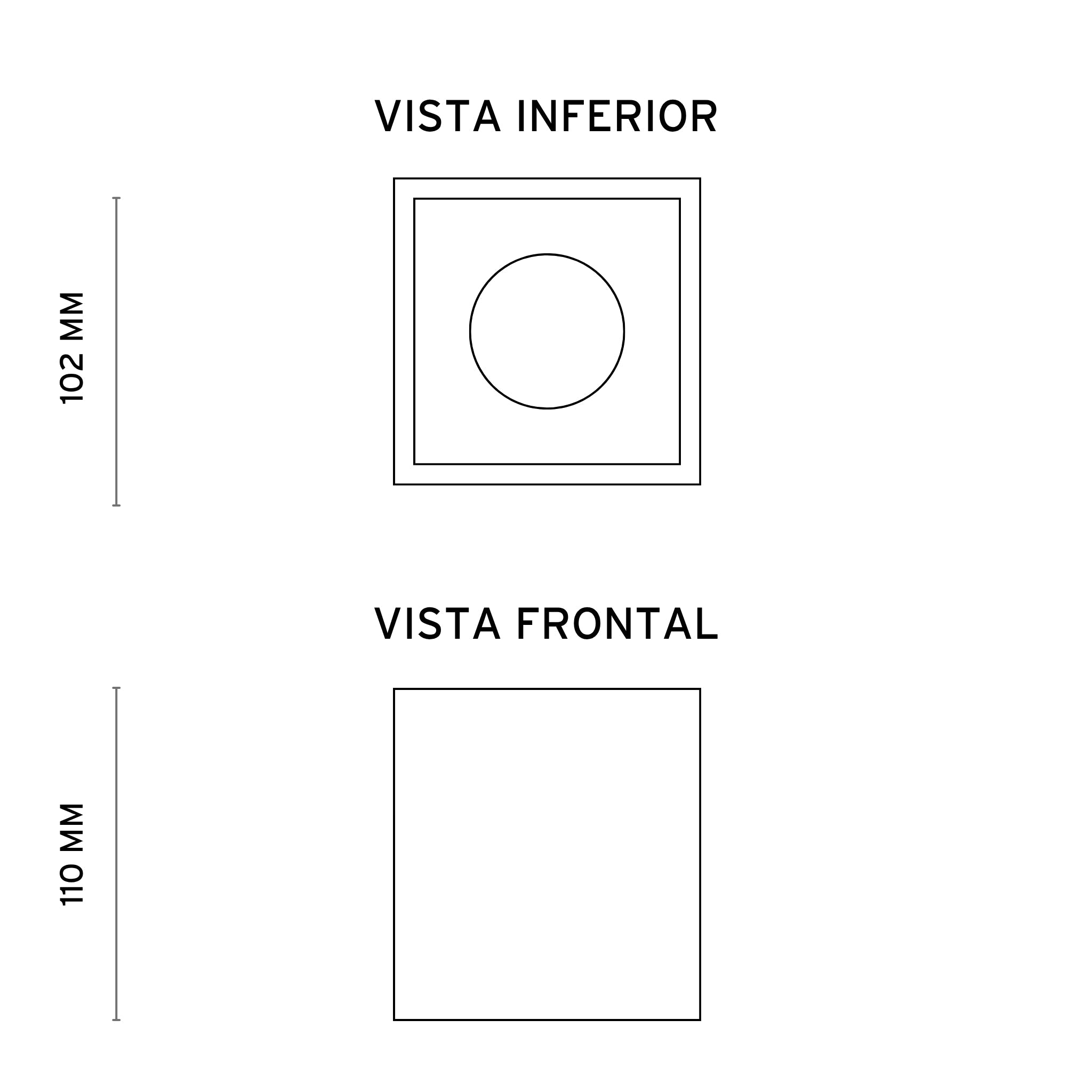 Spot Tube Quadrado | Sobrepor Orientável